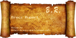 Brecz Rupert névjegykártya